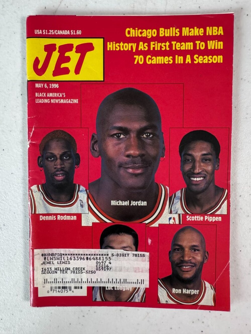 Jet Magazine 1996 Chicago Bulls 70-Game NBA Season Rare